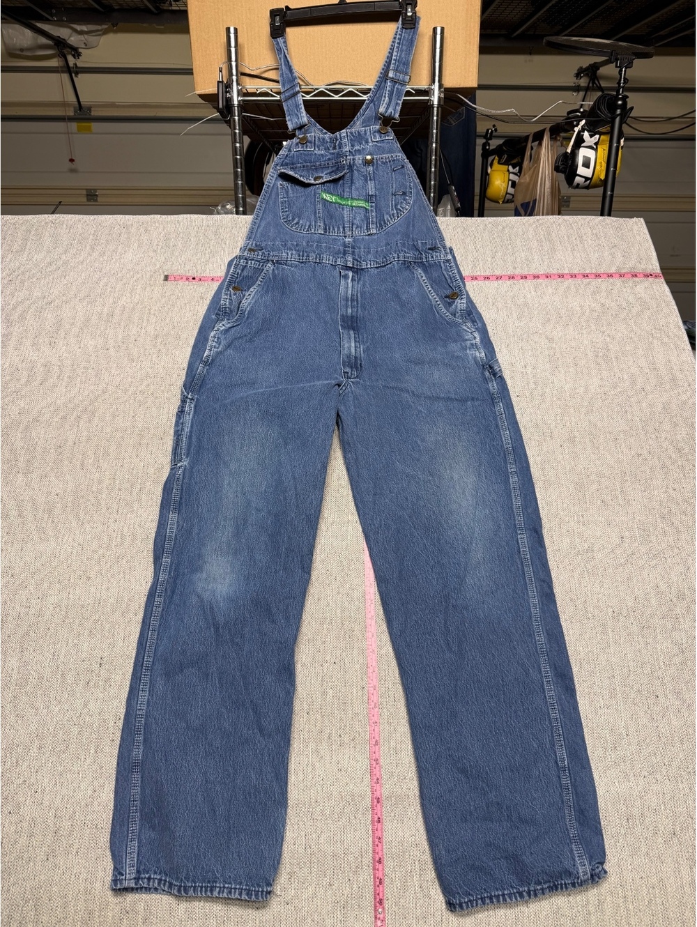 Vintage Key Imperial Denim Bib Overalls Blue Mens 38x32